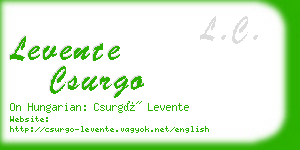 levente csurgo business card